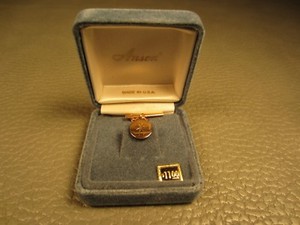 Authentic Anson Gypsy Setting Yellow Gold Plated Tie Tac or Lapel Pin