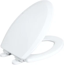 Centoco Elongated Toilet Seat Slow Close Heavy Duty Molded Plastic White