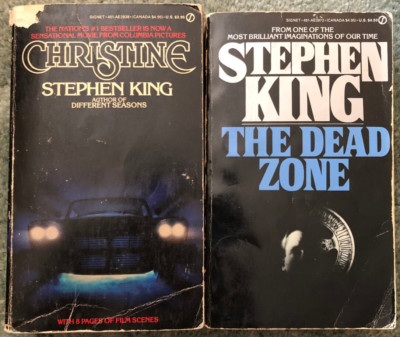 Stephen King books, Christine & The Dead Zone, Signet paperbacks