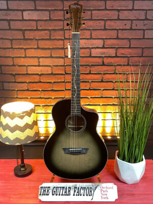 Washburn Bella Tono Studio 9 Vine CE Acoustic Electric Guitar Charcoal Burst ...