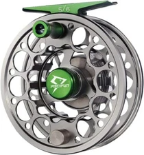 Aoka 5 6Wt Gunmetal Lightweight Fly Fishing Reel With Smooth Drag And Warranty