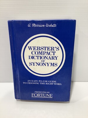 Websters Compact English Dictionary Of Synonyms Small Ed 6  Size Vintage 1987