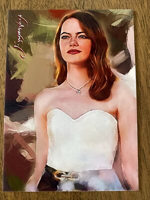Emma Stone #12 Art Card Limited Numbered xx/50 Edward Vela Signed 2021.