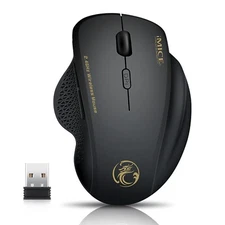 2.4GHz Wireless Optical Mice PC Gaming Mouse 6 Buttons & USB Receiver for Laptop
