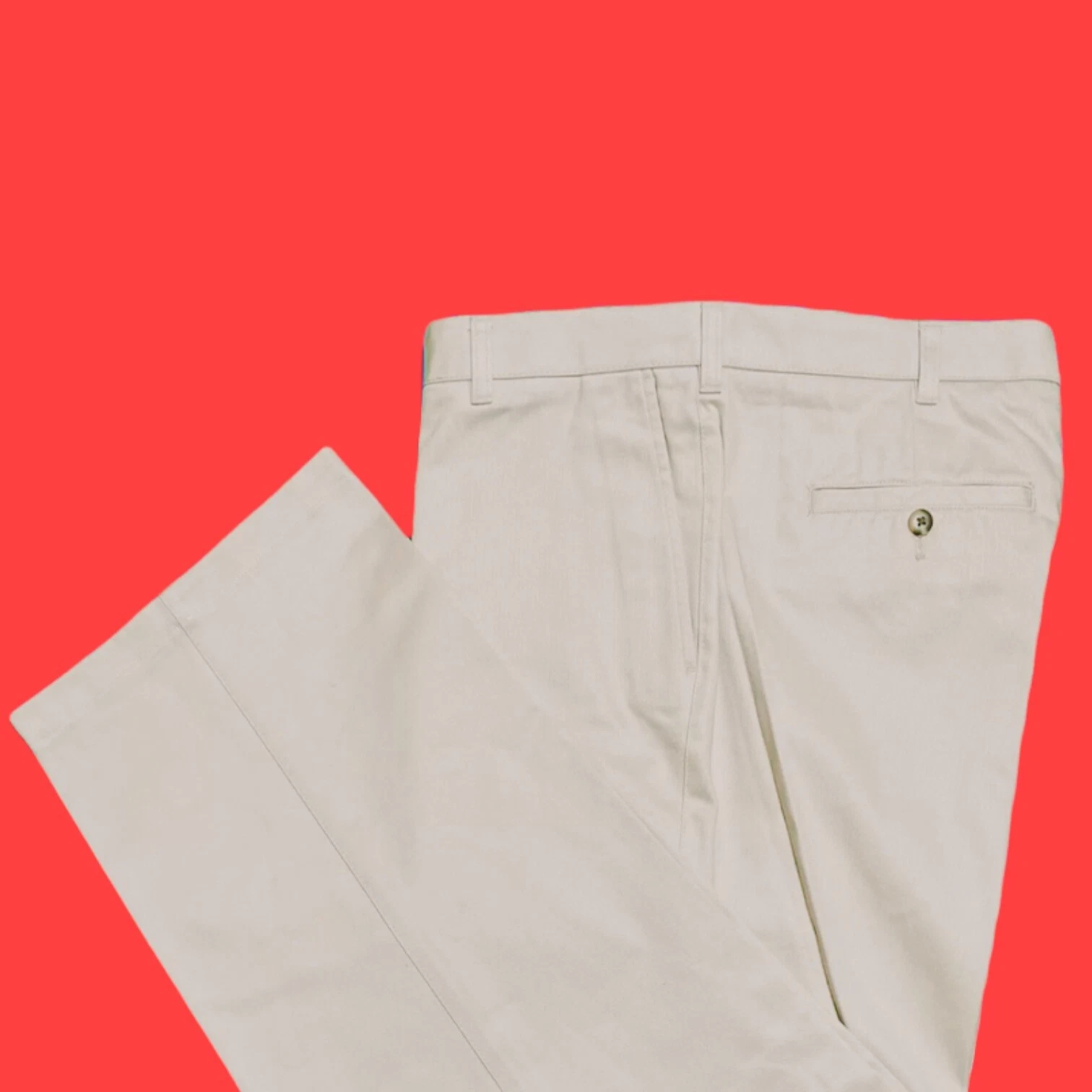 VANS VAN HEUSEN Pantalone elegante piatto davanti 100% cotone... Beige … Misura 40 x 30