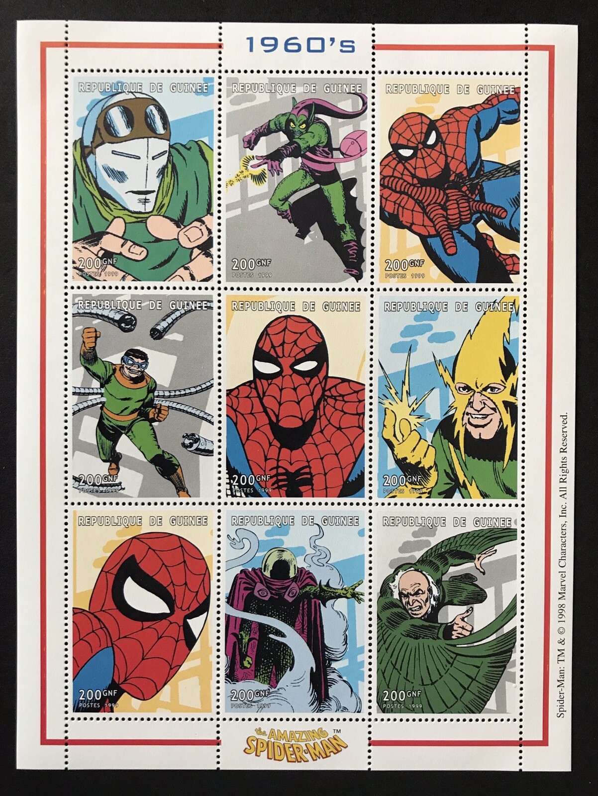 GUINEA SPIDERMAN STAMP SHEET 1999 MNH 1960S MARVEL COMICS SUPERHERO | eBay GUINEA SPIDERMAN STAMP SHEET 1999 MNH 1960S MARVEL COMICS SUPERHERO | eBay