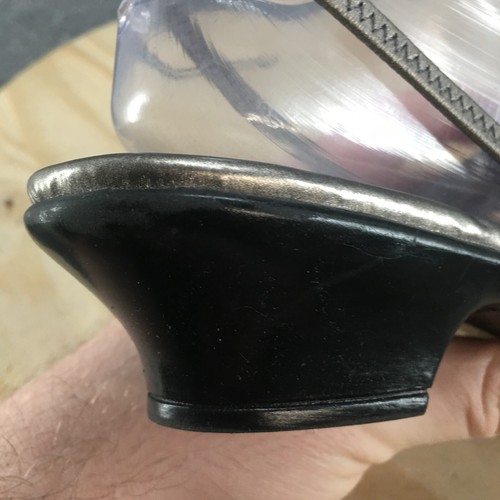 Sandali Karen Scott donna 7,5 M slingback argento punta aperta casual tacco a blocco - Foto 6 di 17
