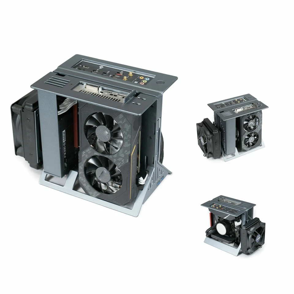 Dark Grey XTIA MINI ITX Open Case Mini Tower Case 1U FLEX Computer Case NEW 1PC - Image 4 of 4