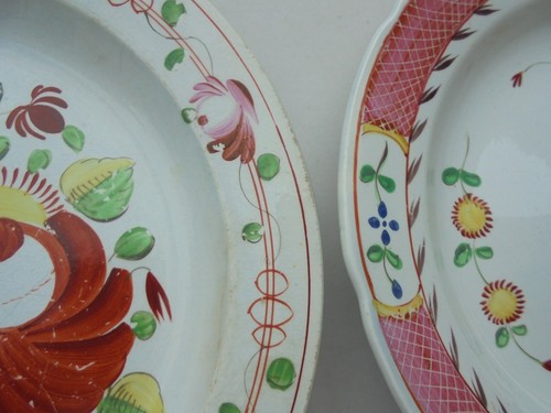 Pair Antique 19th C Staffordshire Pottery King's Rose Plates 8 1/8" - 第 6/12 張圖片