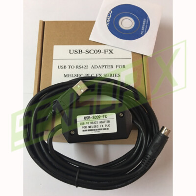 1X  Cable For MELSEC USB TO RS422 ADAPTER PLC Programming USB-SC09-FX