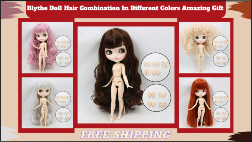 Blythe Doll Gorgeous Hair 5 Different Colors 12" Joint Body Custom Face - Picture 1 of 10