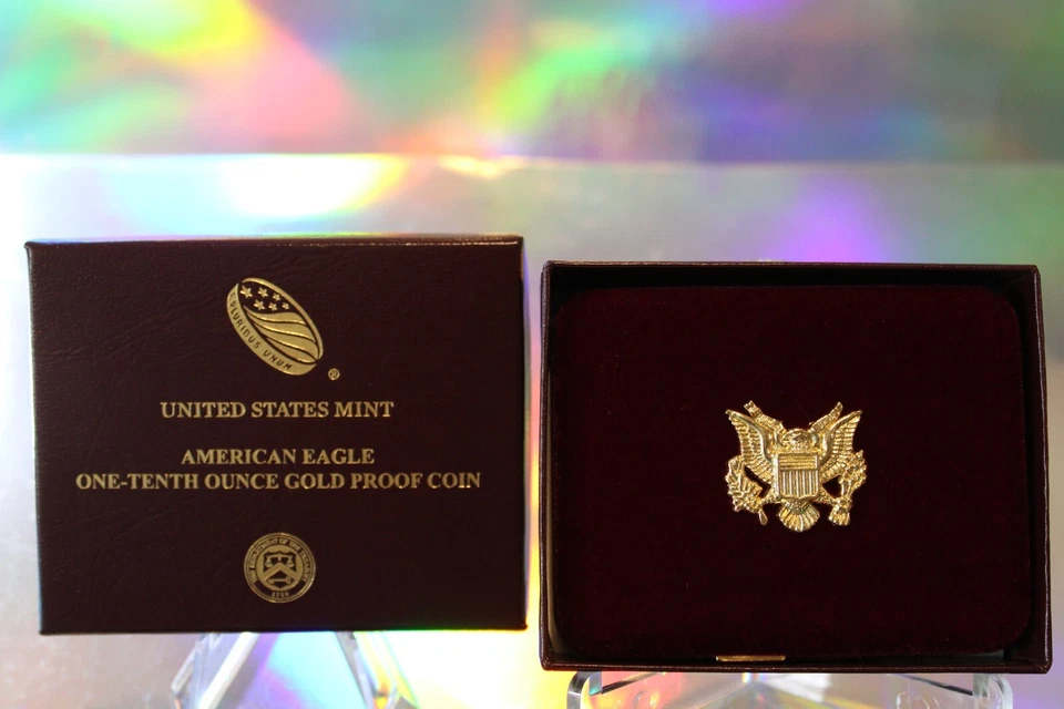 American Eagle Gold Proof 2021 W 1/10 oz $5 en OGP - ¡Raro tipo 1 el año pasado! Foto 3 de 4