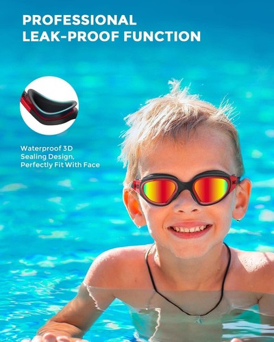 Kids Polarized Swim Goggles, 2-Pack with Anti-Fog & UV Protection for Ages 6-14 - Picture 7 of 9