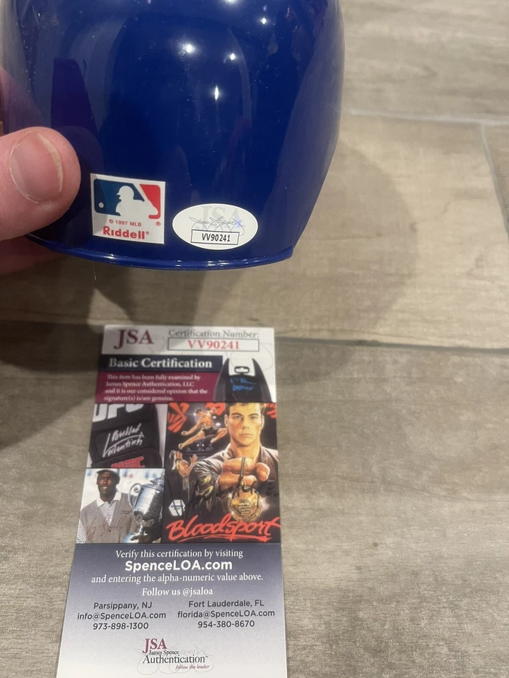 JSA COA JOHNNY PODRES SIGNED AUTOGRAPHED MINI HELMET DODGERS WS MVP INSCRIPTION - Image 3 of 3