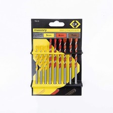 CK Tools 9 Piece TCT Masonry Hammer Drill Bit Colour Coded Fixings Set, T3113