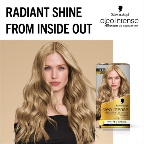 Schwarzkopf Oleo Intense Permanent Oil Colour Hair Dye 8-05 Beige Blonde - Picture 2 of 5