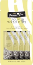 Tuna with Shrimp Puree, Lickable Cat Treats, 0.5Oz Pouch Pack of 4