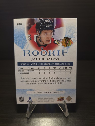 2022-23 Upper Deck Artifacts #198 Jakub Galvas Rame #/299 - Foto 2 di 2