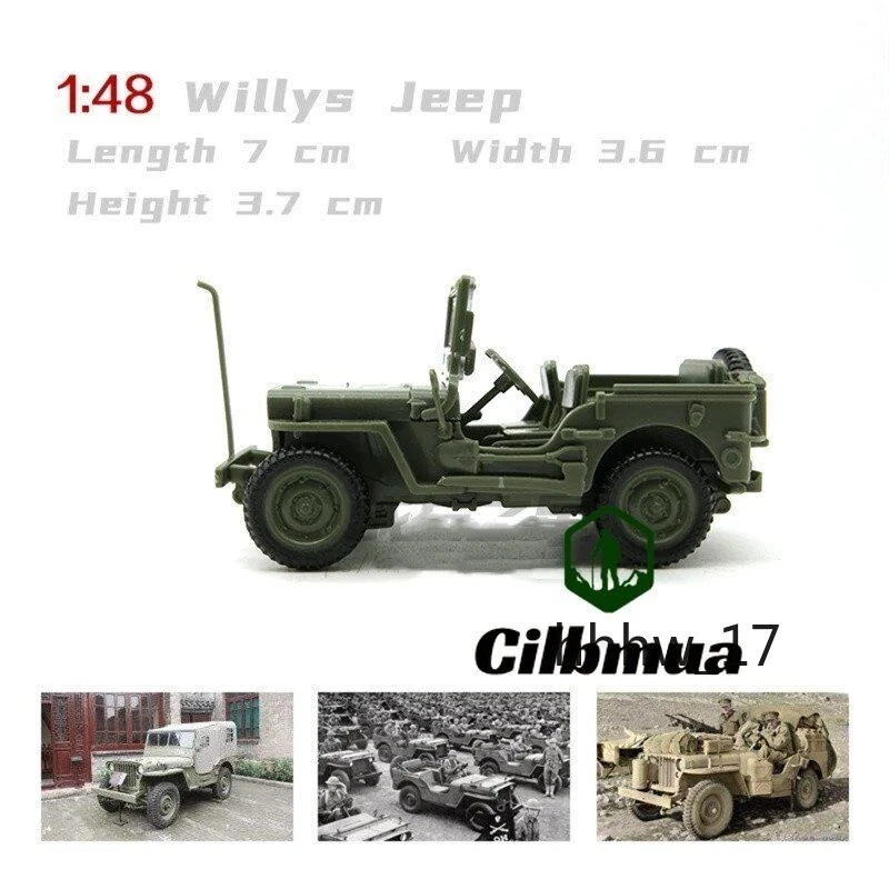 WW2 Army Willys Jeep Model Kits Toys Boys Vehicle 1/48 Gifts Offroad Car Truck - Image 4 of 4