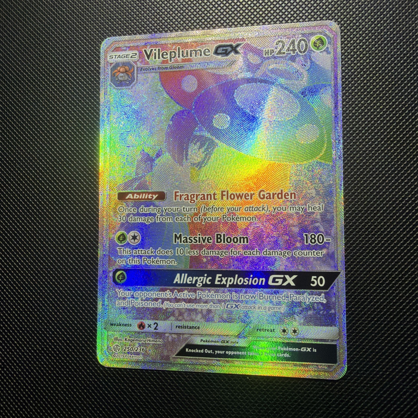 Vileplume GX 2019 Sun & Moon: Cosmic Eclipse #250/236 Holo (Secret
