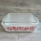 Pyrex Pink Gooseberry 1.5 qt Oven Refrigerator Dish #503 w/ Lid 1950s Kitchen