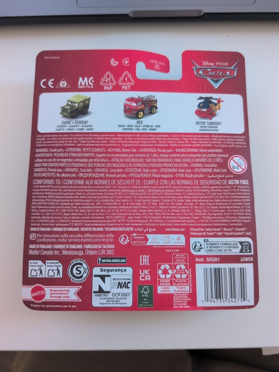 Disney Pixar Cars Mini Sarge Red Rotor Turbosky 3 Pack 8222 · FL