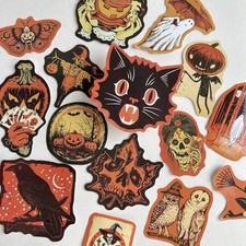 Halloween Cartoon Stickers Scrapbooking Junk Journal Collage Cards