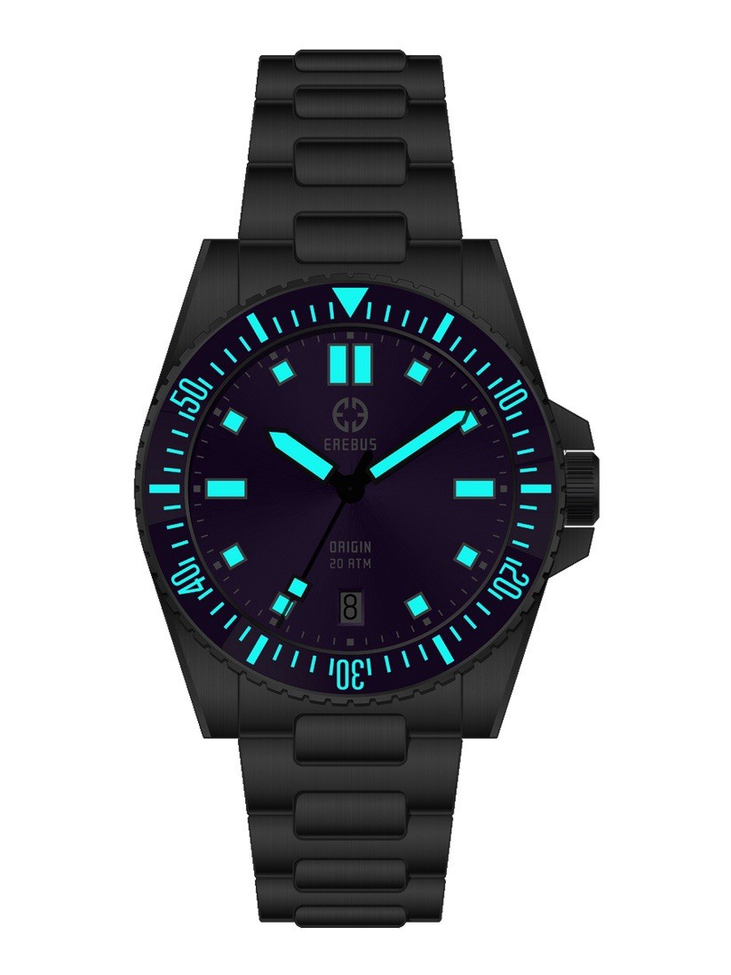 EREBUS Origin 38mm Automatic Tool Dive Watch Blue… - image 3