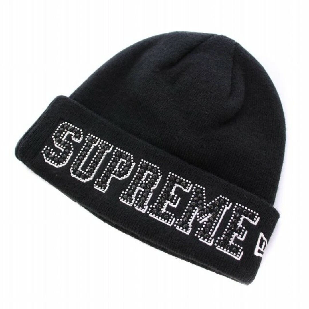 Supreme 20SS New Era Gems bonnet logo strass tricot casquette chapeau noir BB utilisé 60c7
