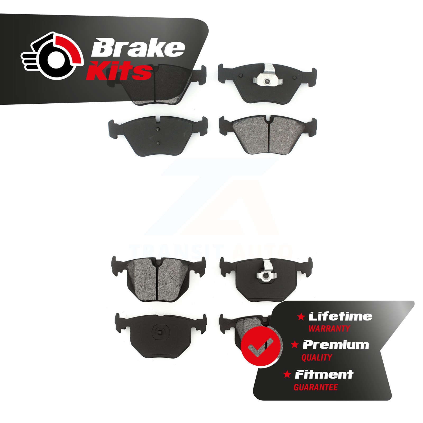 Front Rear Semi-Metallic Brake Pads Kit For 2004-2010 BMW X3 2001-2006 330Ci