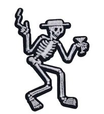 SOCIAL DISTORTION - DRINKING SKELETON - Embroidered Iron On/ Sew-On Patch