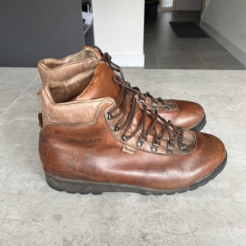 Raichle Swiss Made Leder Klassisch Herren Größe 12 Braun Wandern Rucksack Stiefel