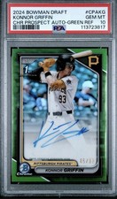 2024 Bowman Draft Chrome Prospect Auto Green Refractor /99 Konnor Griffin PSA 1…