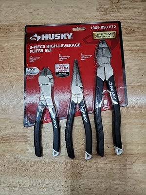 #ad Husky 3 Piece High Leverage Pliers Set. 1009 898 672 Free Shipping $39.09