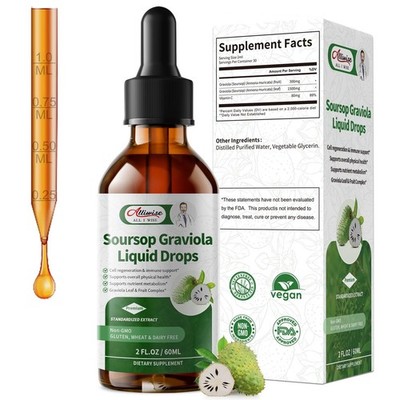 Soursop Graviola Liquid Drop, High Absorption,for Immune Support & Digestive