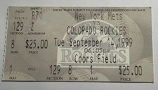 MLB 1999 09/14 New York Mets at Colorado Rockies Ticket-Edgard Clemente HR