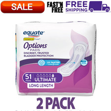Equate Options Women  s Incontinence Pads   Long , Ultimate Absorbency, 102 count
