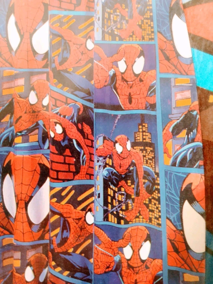 复古 2004 漫威蜘蛛侠乙烯基浴帘 70 英寸 x 72 英寸全新包装 — 第 2/4 张图片