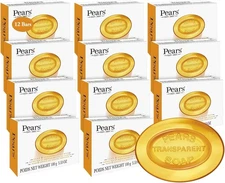 Pears Soap Transparent  | Gentle Bath Bar | Orange 4.4 Oz Each PACK OF 12