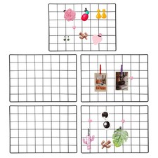 12x16 in Wall Grid Panel, 5 Pack Wire Grid Panel Shelf Board Metal Gridwall P...