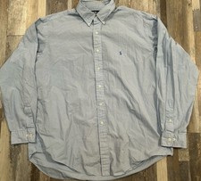 Ralph Lauren Yarmouth Long Sleeve Shirt Mens 17.5 36/37 Blue Oxford Button Down