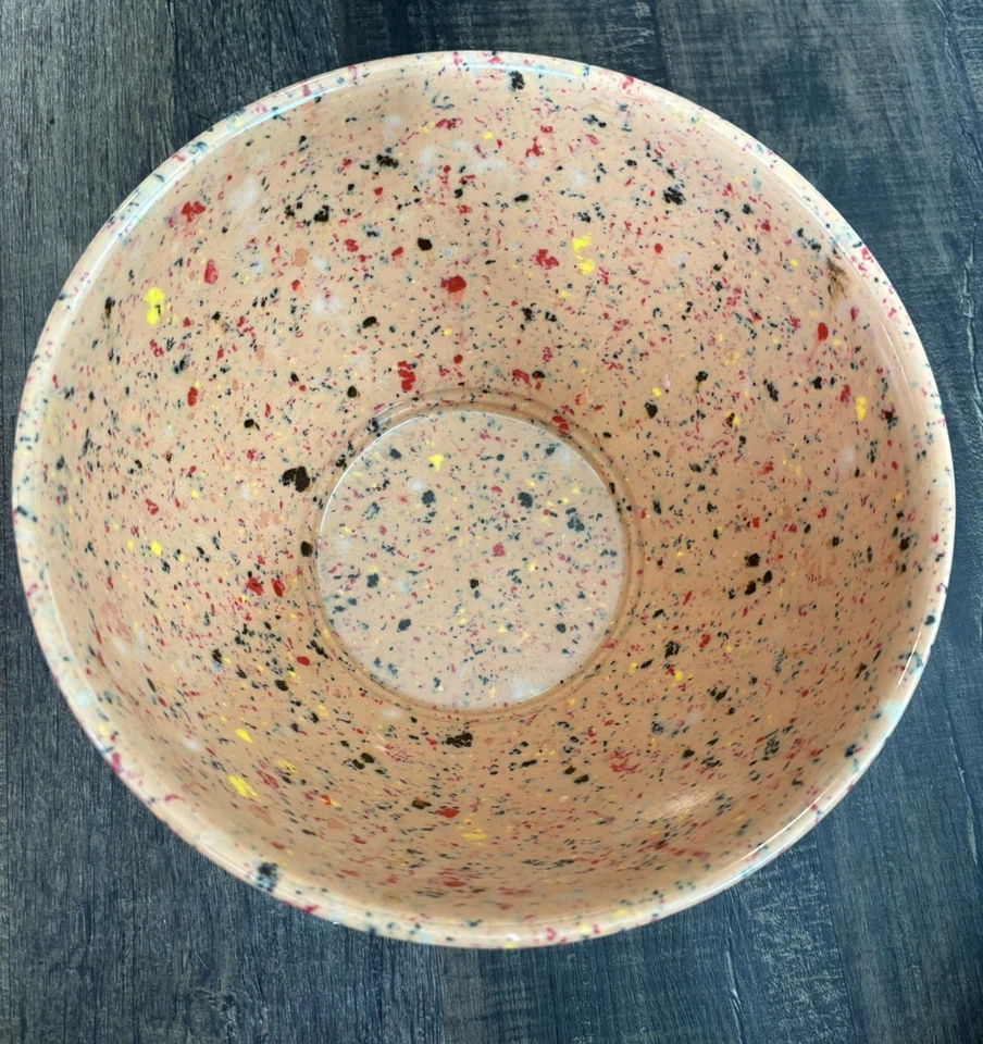 Rachel Ray 10"x5.5" Light Orange Melamine Speckled Confetti Garbage Mixing Bowl - Image 2 of 4
