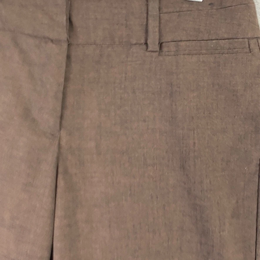 Calça social feminina New York & Co 7th Avenue 4T marrom cintura média bootcut carreira - Imagem 4 de 4