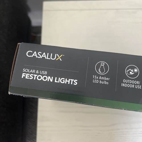 Casalux Solar & USB Festoon Indoor Or Outdoor Lights 15 X Amber LED bulbs 24 Pic - Bild 14 von 24