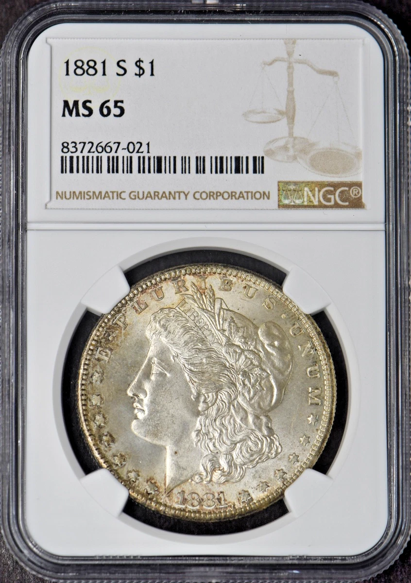 1881年 モルガンダラー 銀貨 NGC鑑定 MS65★（スター） S NGC 1881 Year Grade MS 65 Morgan Dollars (1878-1921) for sale | eBay