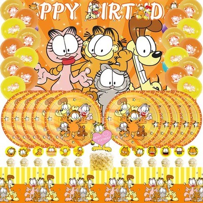 Lazy Cat Geburtstag Partyzubehör Banner Luftballons Kuchentopper Tischdecke