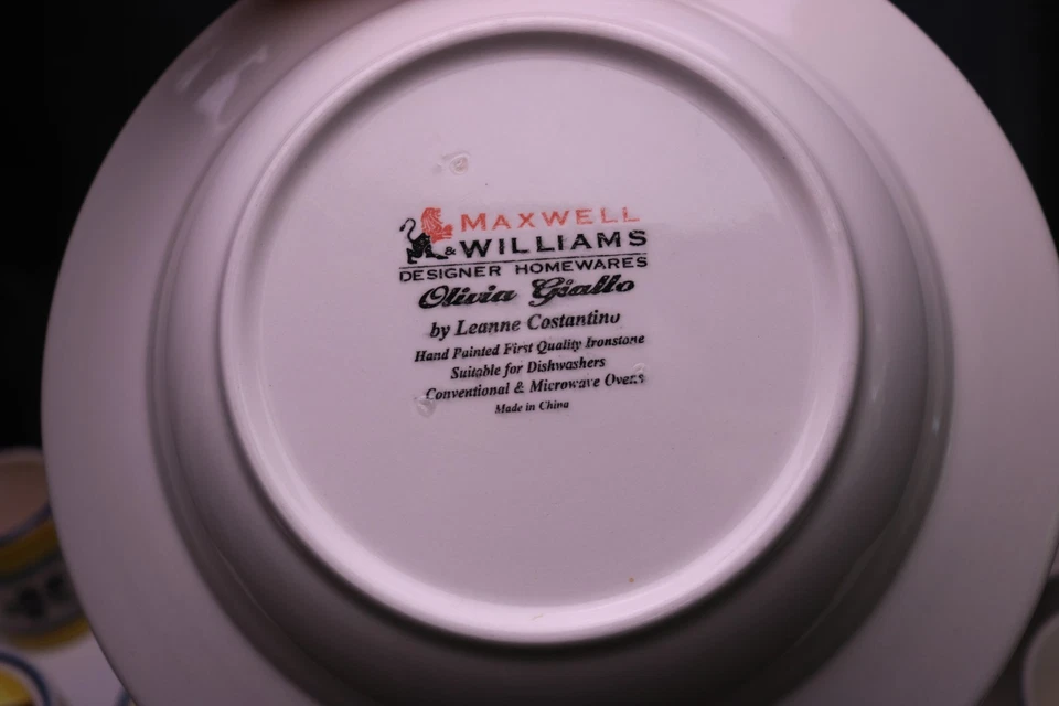 Maxwell & Williams Amarillo Azul Rayas Aceitunas Vajilla Platos Tazas Azúcar ELIGE Foto 2 de 2