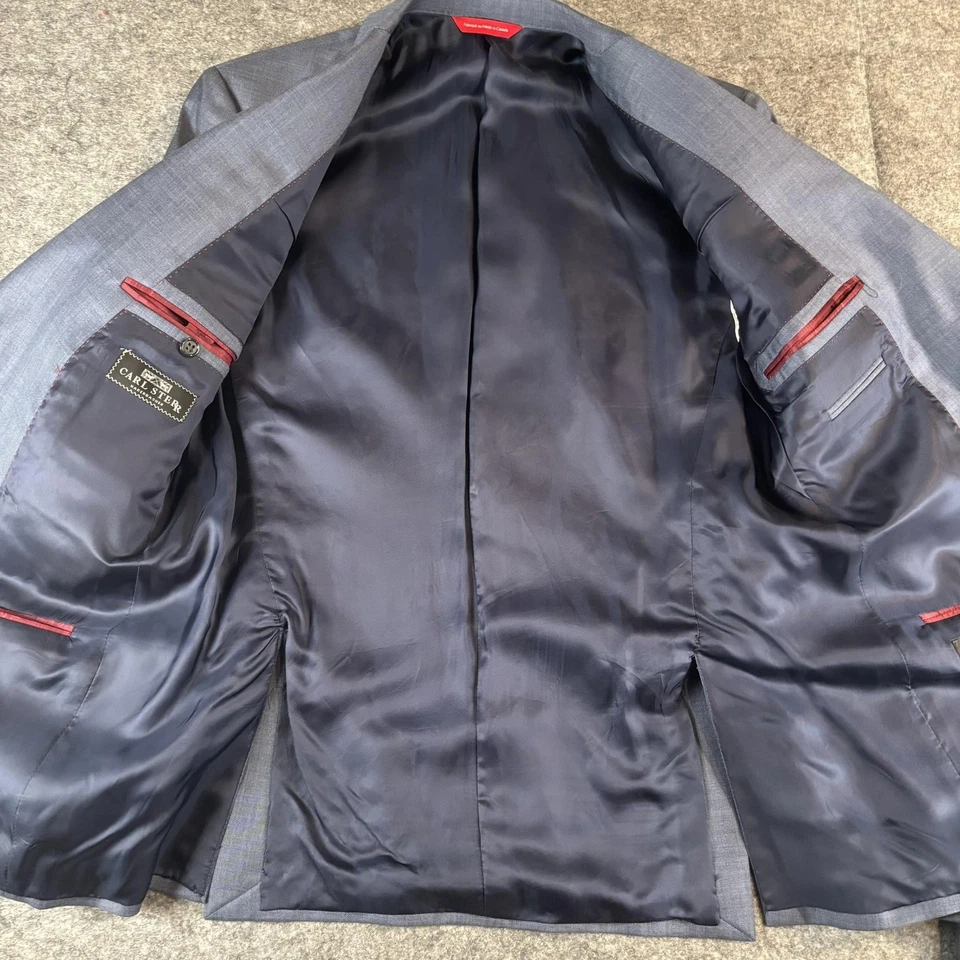 Carl Sterr Loro Piana Suit Mens 40R Blue Super 120s Wool 2 Piece Set Formal - Image 2 of 4