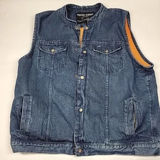 Denim Conceal Carry Vest Buffalo Outdoors Mens Size XL Road Wear Mesh Lined