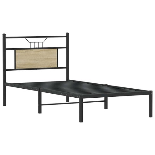 vidaXL Giroletto senza Materasso Rovere Sonoma 75x190 cm in Truciolato - Foto 4 di 10